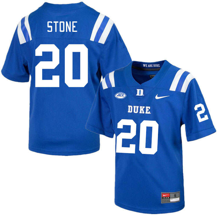 Men #20 DaShawn Stone Duke Blue Devils College Football Jerseys Stitched Sale-Royal